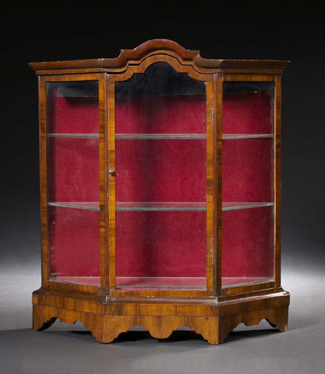 Appraisal: Dutch Mahogany Hanging Vitrine mid- th century the domed cornice