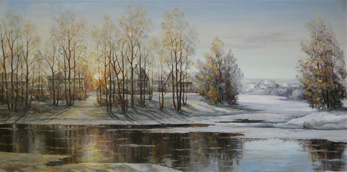 Appraisal: C A KUZNETSOFF OIL ON CANVAS Russian born The River