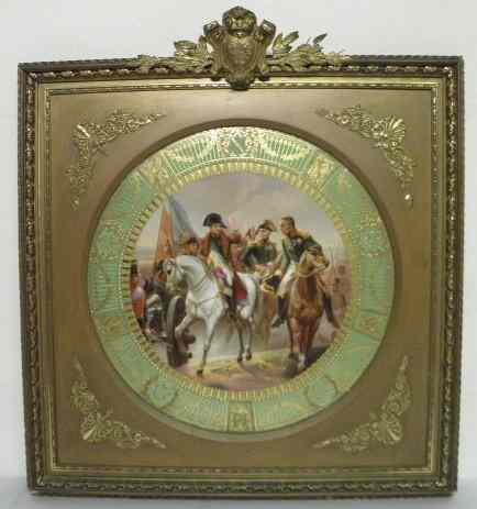 Appraisal: KPM hand painted enameled porcelain plaque Circular and in original