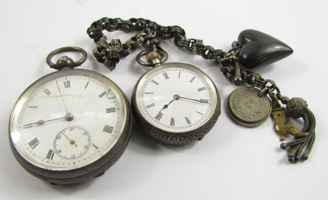 Appraisal: A lady's silver cased open faced pocket watch keyless wind