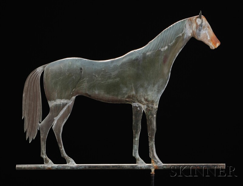 Appraisal: Rare Molded Sheet Copper and Cast Iron Lexington Standing Horse