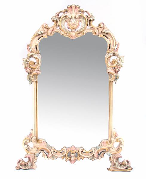 Appraisal: A Rococo style paint decorated mirror height ft in width