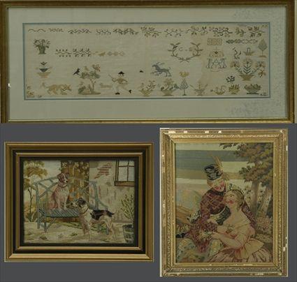 Appraisal: English Needlework Picture of Queen Victoria and Daughter Together with