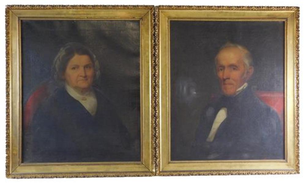 Appraisal: Two portraits likely a family pair American school mid- th