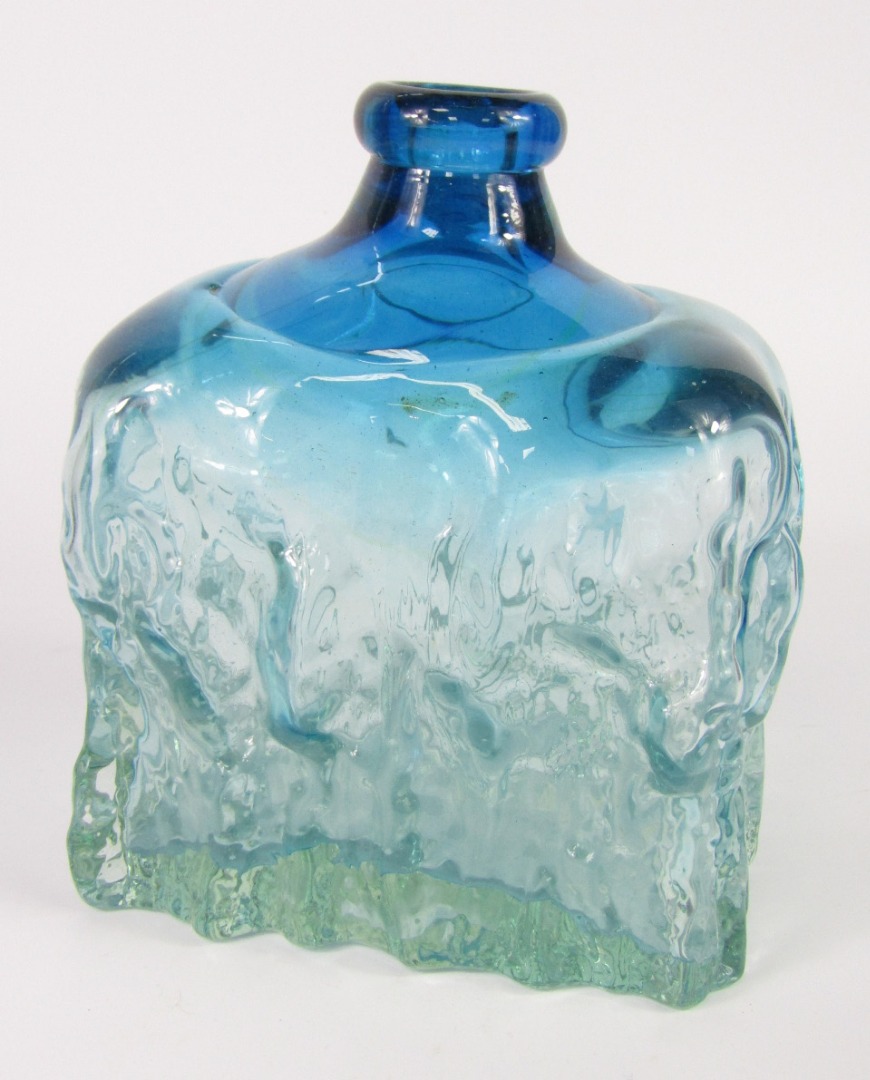 Appraisal: A Michael Harris Mdina glass textured iceberg bottle green and