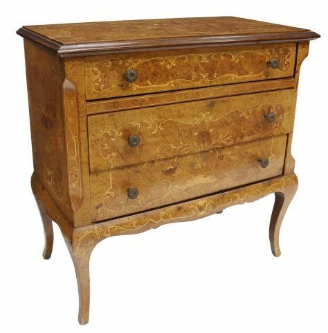 Appraisal: Italian Louis XV style burlwood commode th c accented with