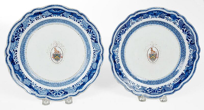 Appraisal: Pair Chinese Export Fitzhugh Armorial Plates probably late th century