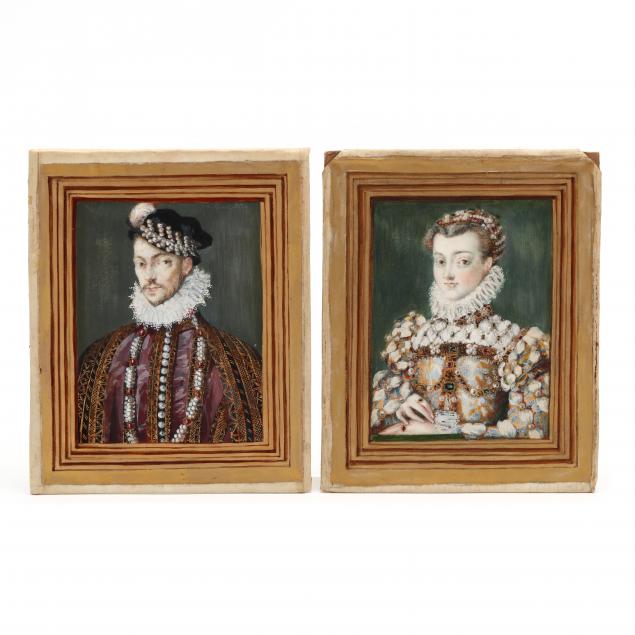 Appraisal: AFTER FRAN OIS CLOUET FRENCH CA - MINIATURE PORTRAITS OF