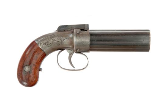 Appraisal: ALLEN AND THURBER PEPPERBOX Worcester model caliber '' barrel cluster