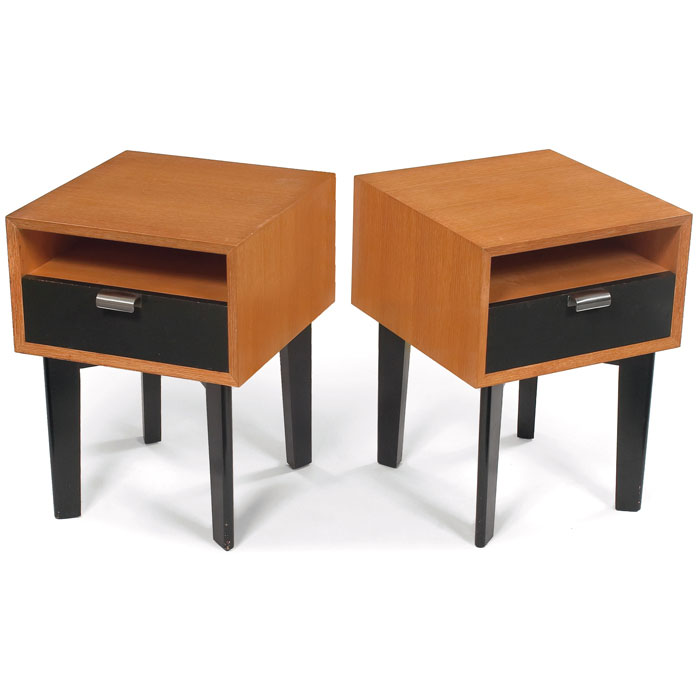 Appraisal: George Nelson nightstands pair by Herman Miller comb grain oak