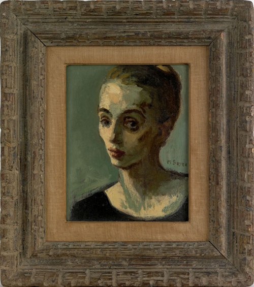 Appraisal: Moses Soyer American - oil on canvas portrait of a