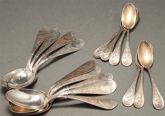 Appraisal: Ten American sterling silver teaspoons in the Raphael pattern Gorham