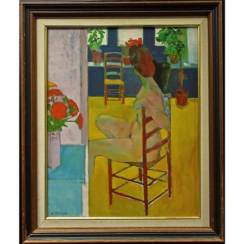 Appraisal: WILLIAM BILL THOMSON CANADIAN - STUDIO INTERIOR YELLOW FLOOR OIL