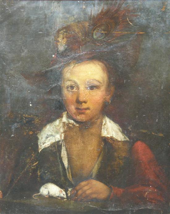 Appraisal: Early th century portrait of a young boy wearing a