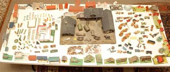 Appraisal: Large assortment of German painted wood toy buildings and structures