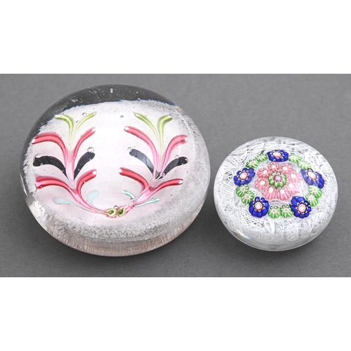 Appraisal: A Clichy muslin ground garland paperweight th c mm diam