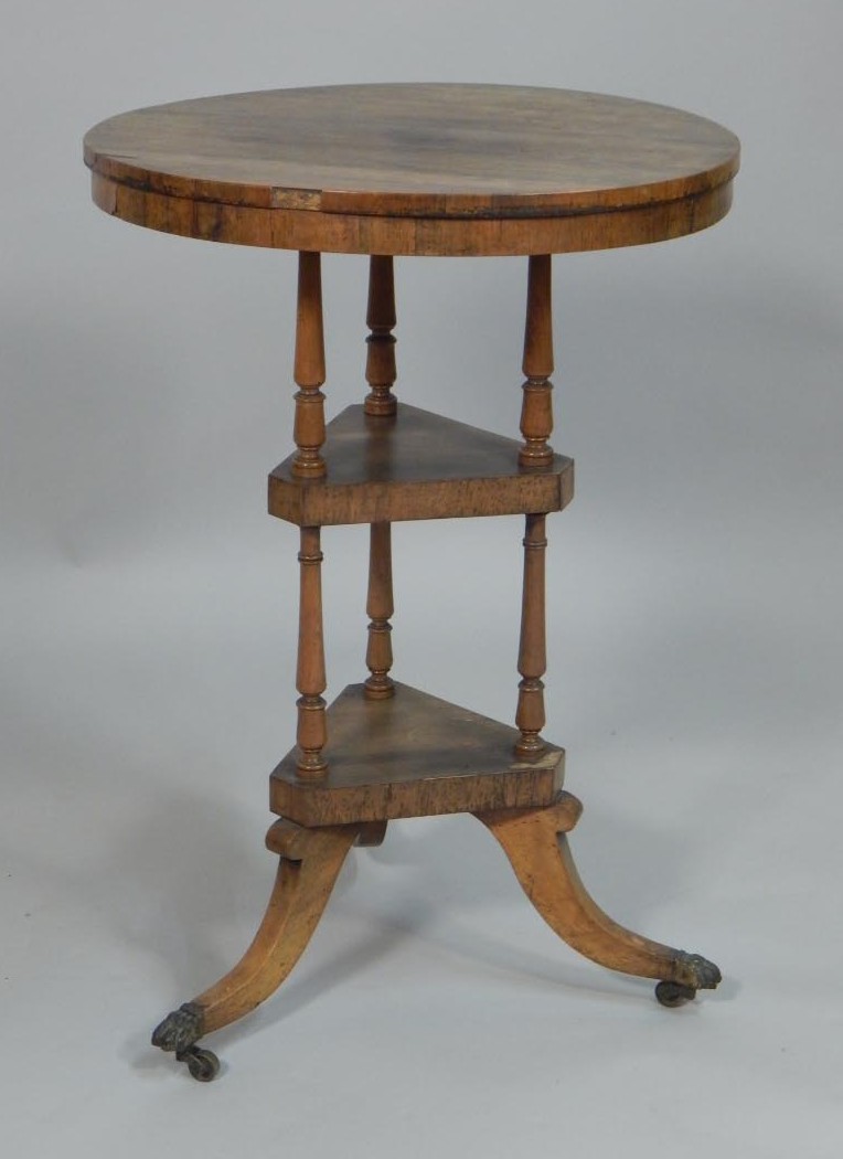 Appraisal: An early Victorian rosewood occasional table the circular top on