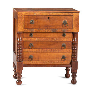 Appraisal: A Classical Cherrywood and Maple Child s Chest Circa Height