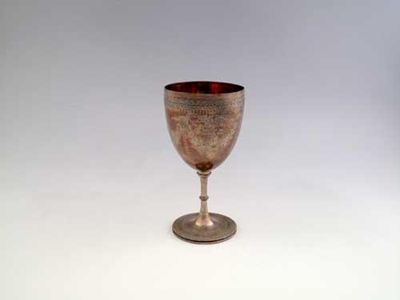 Appraisal: Local Interest A Victorian engraved goblet with a gilt interior