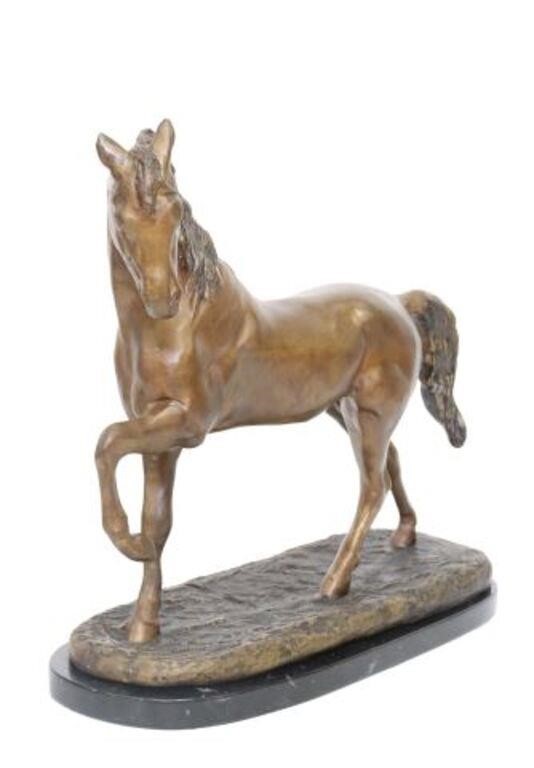 Appraisal: Bronze sculpture Horse signed in cast after Pierre Jules Mene