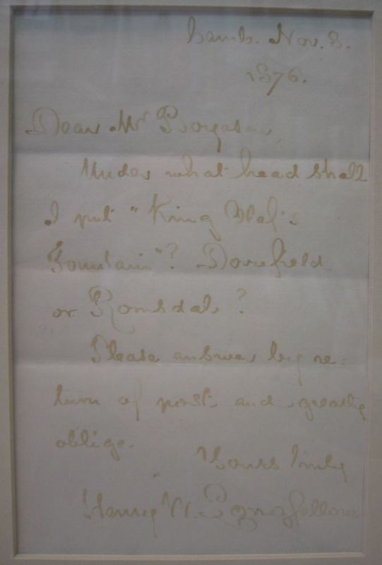 Appraisal: LONGFELLOW HENRY WADSWORTH Autograph Letter Signed to Mr Boyasen in