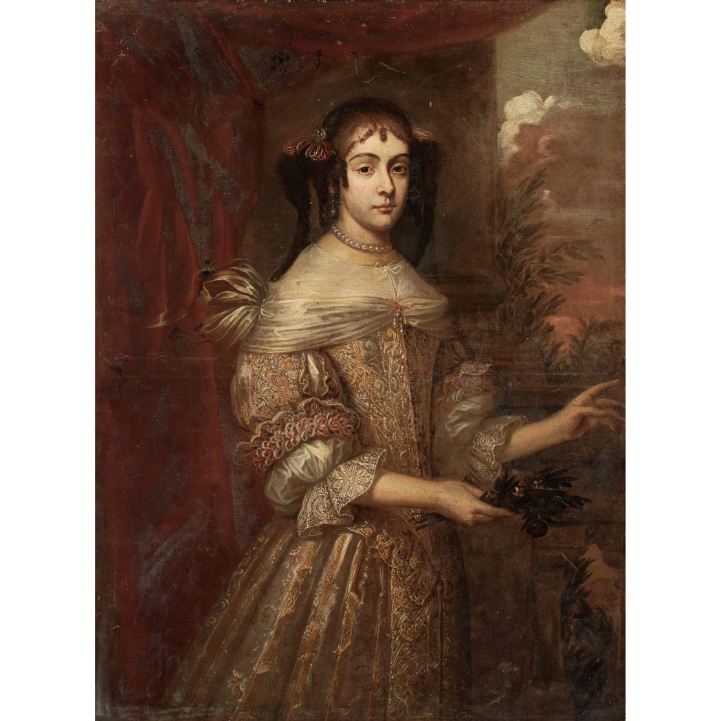 Appraisal: John Michael Wright Scottish - Portrait of a Lady Holding