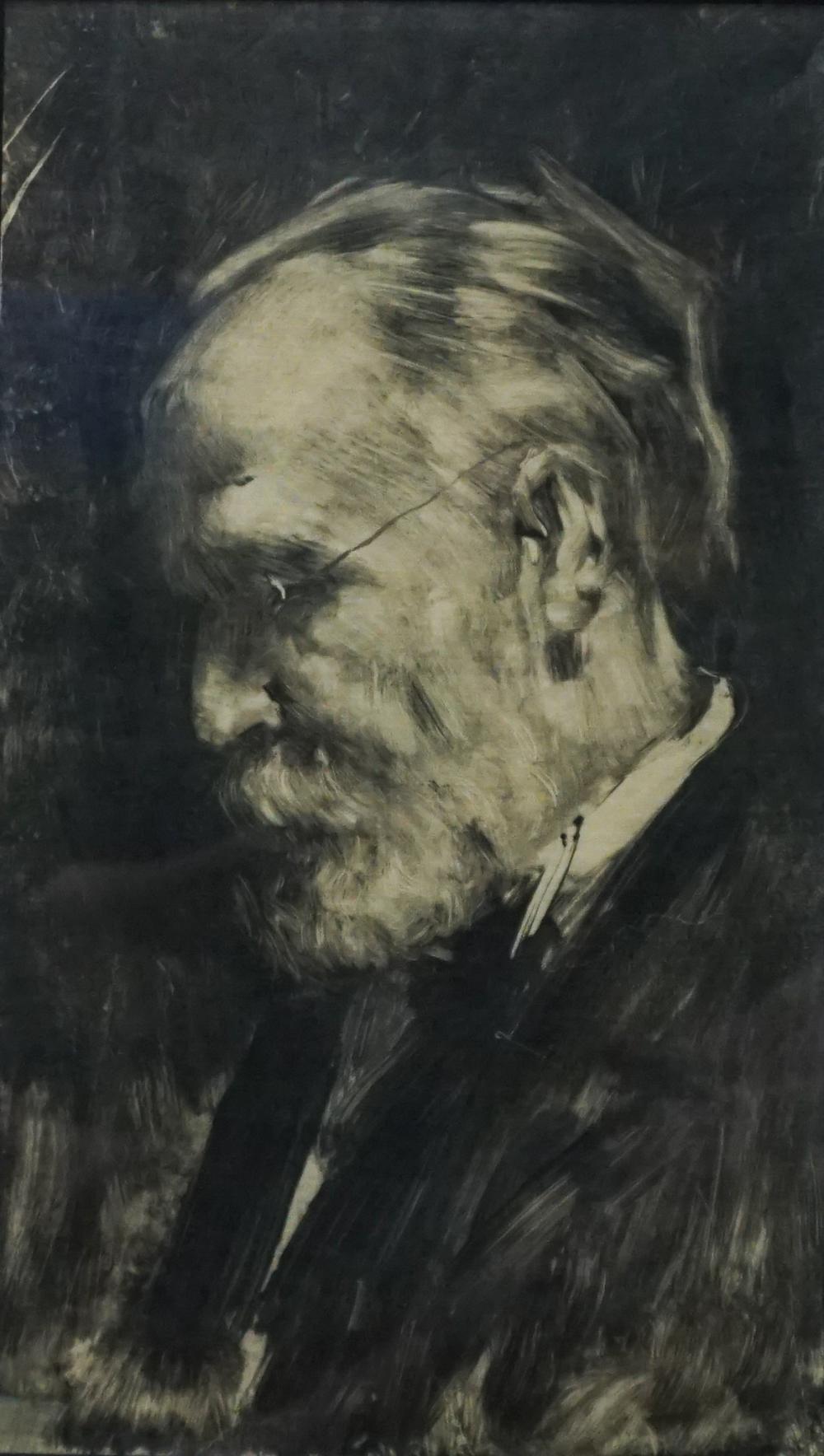 Appraisal: WILLIAM C LORING AMERICAN - PROFILE OF BEARDED MAN MONOTYPE