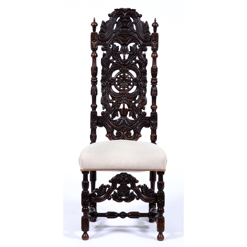 Appraisal: A Victorian carved and ebonised chair in James II style