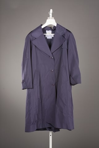 Appraisal: Andre Laug prussian blue silk full length raincoat unlined Good