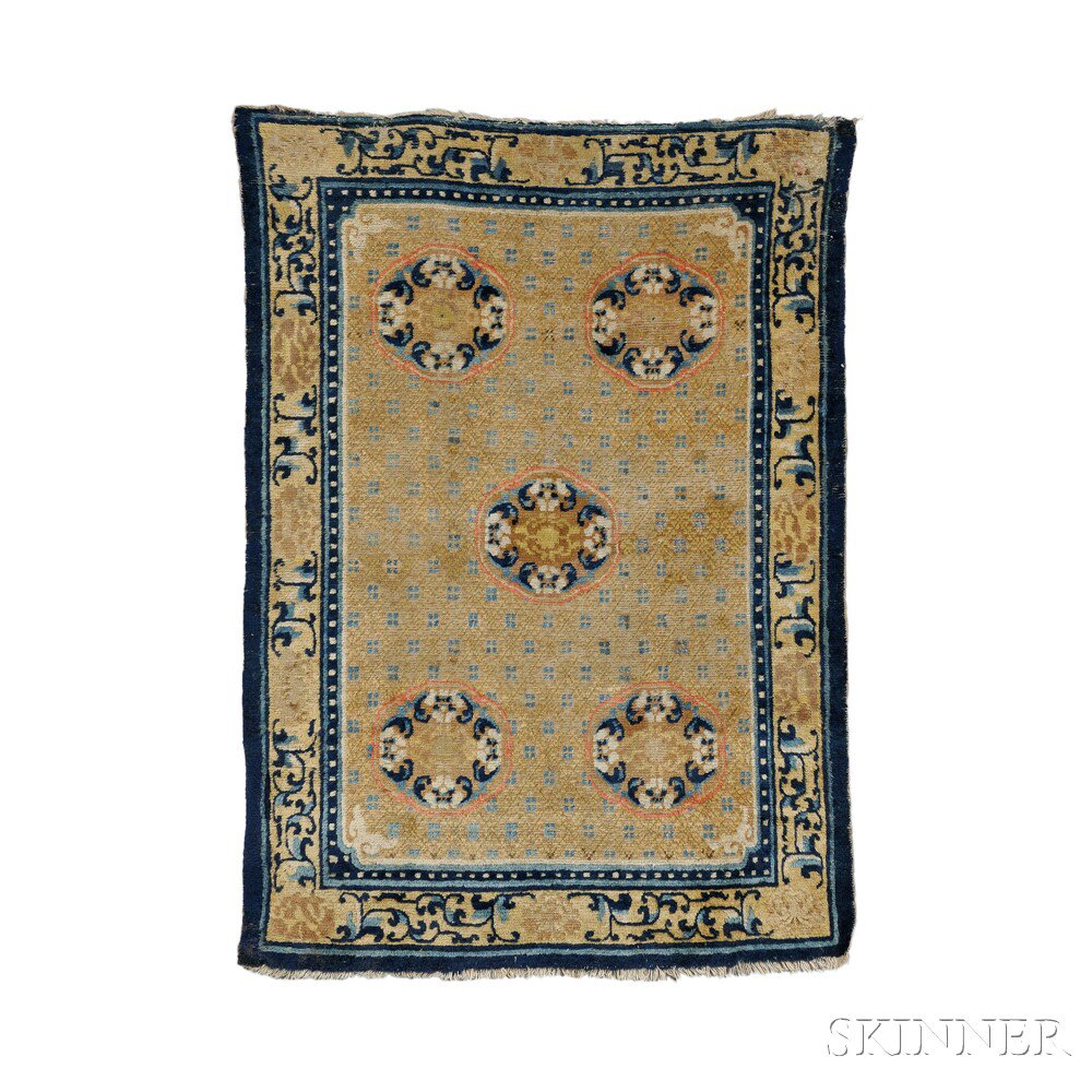 Appraisal: Chinese Rug late th century the gold field with five