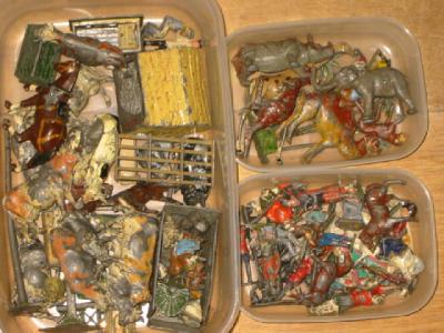 Appraisal: A quantity of Britains metal farm figures animals and equipment