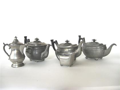 Appraisal: Group of bright-cut Sheffield and pewter tablewares english and american