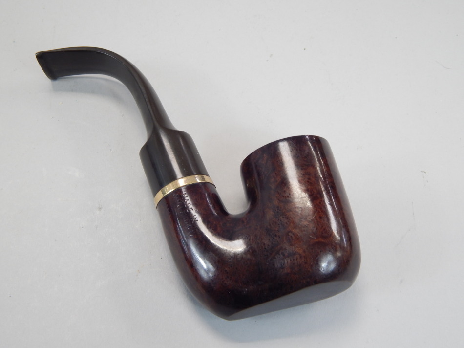 Appraisal: A Dunhill black briar pipe with a ct gold silver