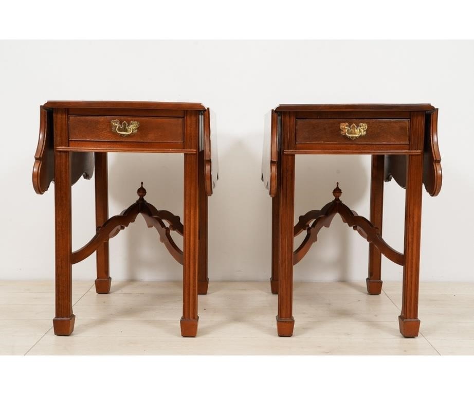 Appraisal: Pair of Chippendale style mahogany Pembroke tables by American Museum