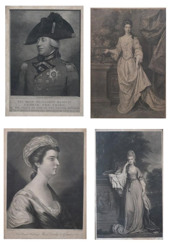 Appraisal: FOUR ENGLISH ENGRAVINGS His Most Excellent Majesty George The Third