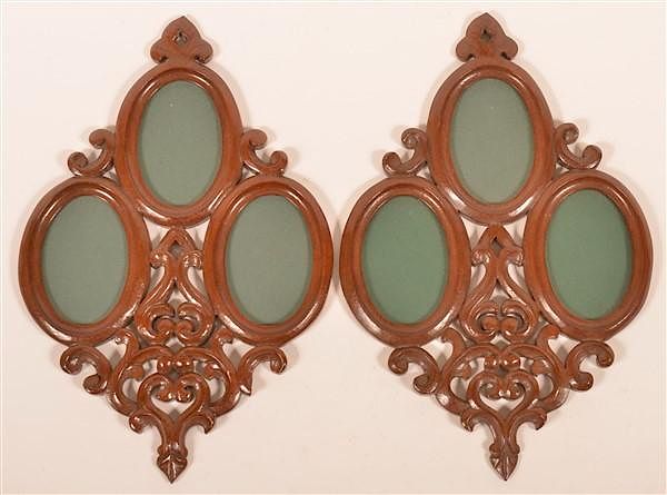 Appraisal: Pair of Victorian Carved Walnut Picture Frames Pair of Victorian