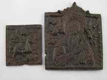 Appraisal: Two Russian brass bronze icons approx x cm and x