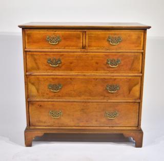 Appraisal: English Georgian Bracket Foot Five Drawer Chest ENGLAND LATE TH-EARLY