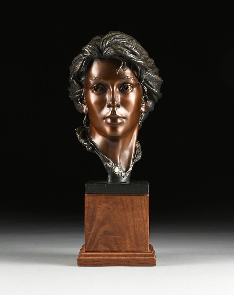 Appraisal: GEORGE W LUNDEEN American b A SCULPTURE Bust of a