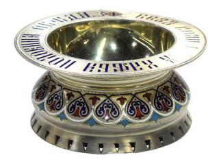 Appraisal: Russian silver-gilt enameled large master salt by I Khlebnikov Moscow