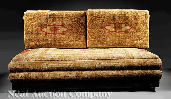 Appraisal: A Pair of Very Rare American Upholstered Ottomans in the