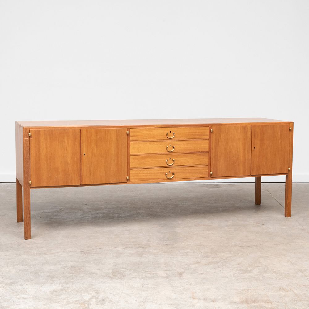 Appraisal: Josef Frank Brass-Mounted Mahogany Sideboard x ft x in Condition