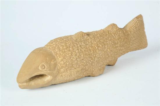 Appraisal: CARVED SALMON BY ERNEST POPEYE REED JACKSON OHIO - Sandstone