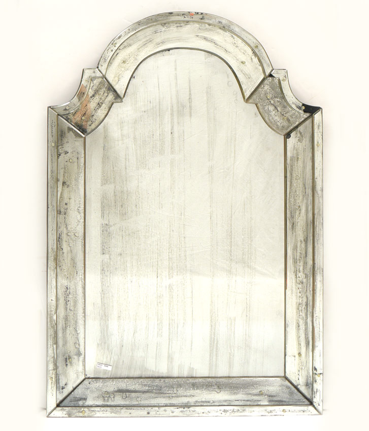 Appraisal: VENETIAN GLASS WALL MIRROR th century applied glass with florets