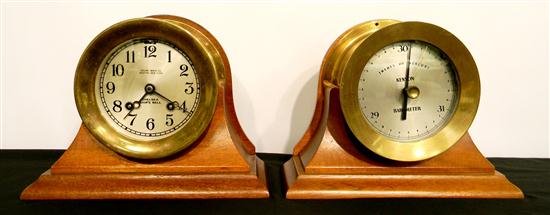 Appraisal: Kevlin-White Co brass Chelsea ship's clock double key wind along