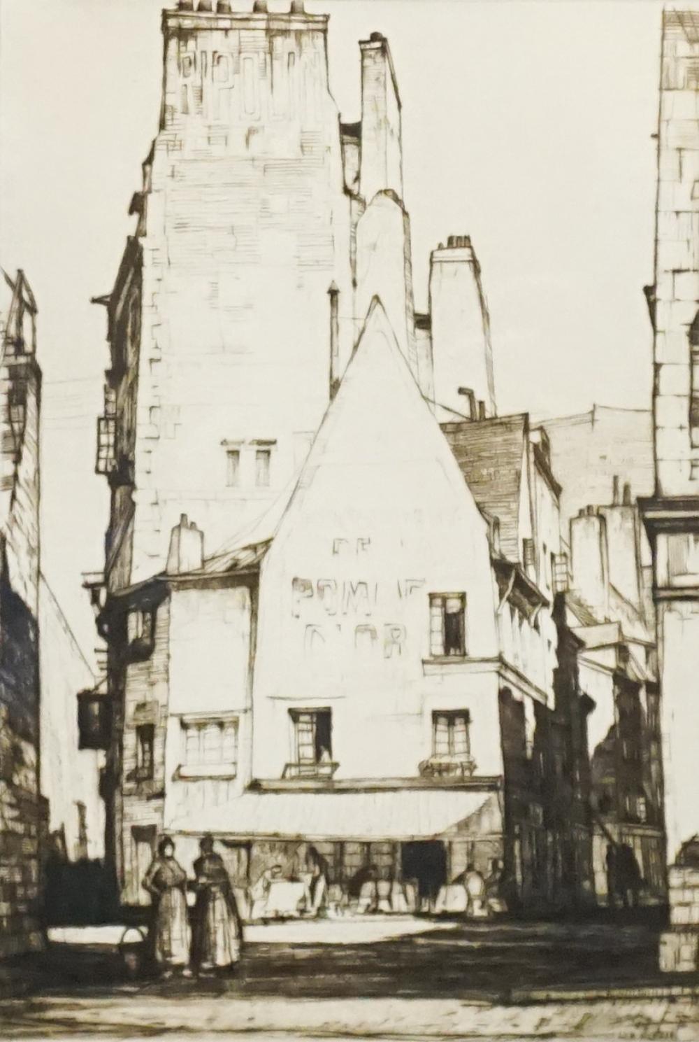 Appraisal: Louis Rosenberg American - Rue de Chartres St Malo Etching