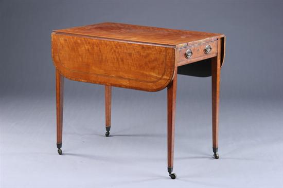 Appraisal: GEORGE III SATINWOOD PEMBROKE TABLE late th early th century