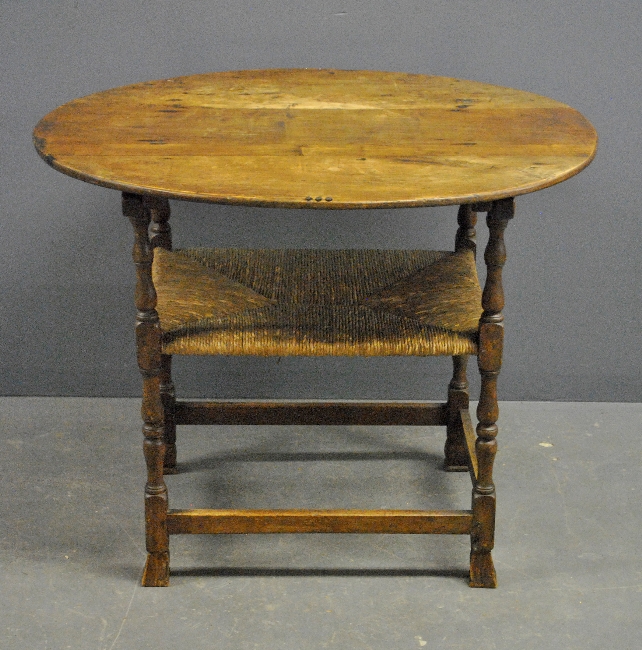 Appraisal: - New England maple chair table with oval top and