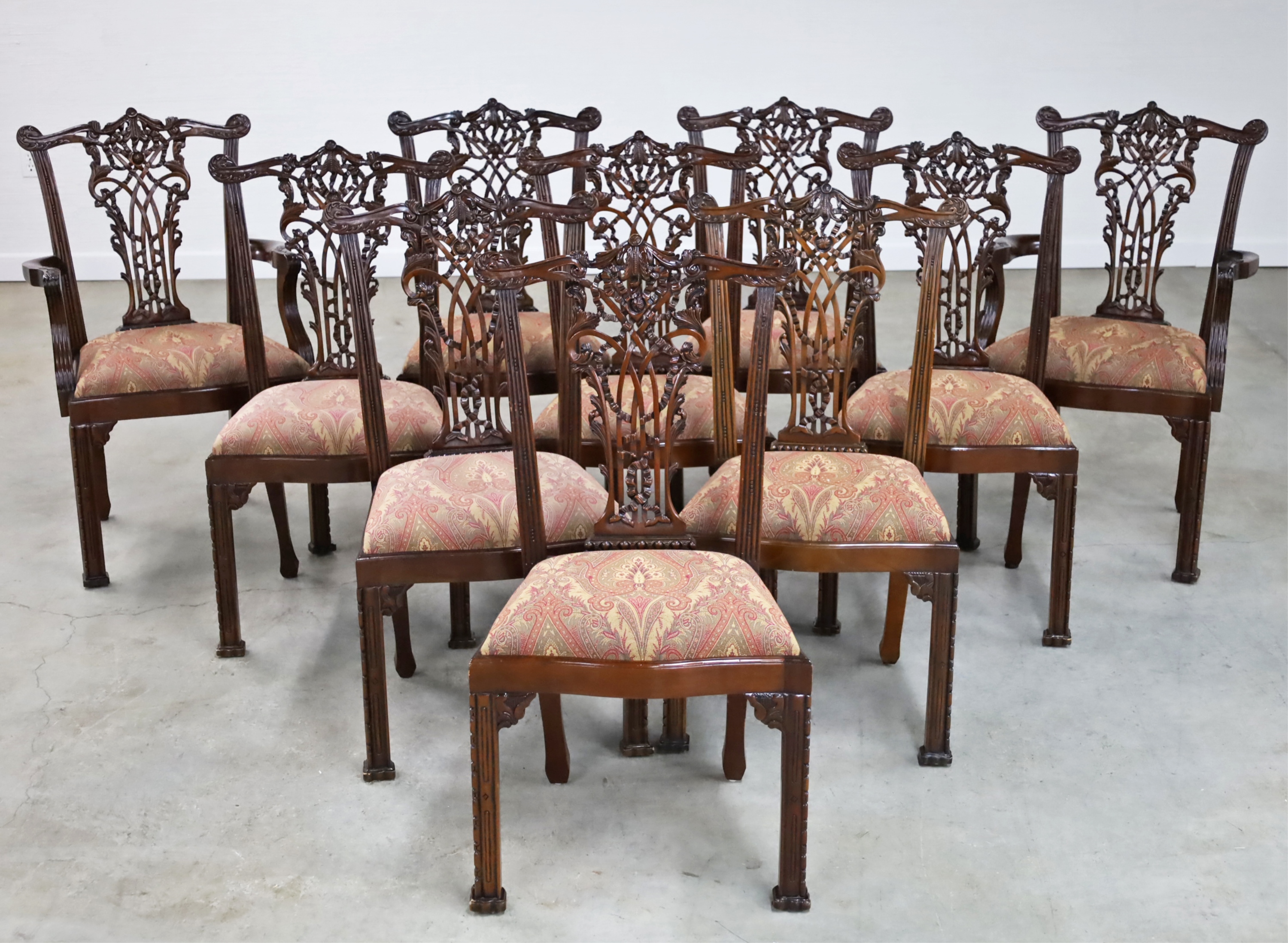 Appraisal: SET OF RIBBON BACK CARVED DINING CHAIRS Set of and