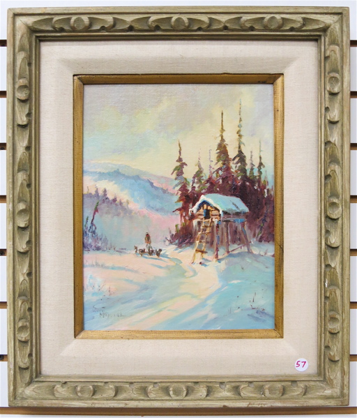 Appraisal: SCOTT McDANIEL OIL ON BOARD Alaska California - Trap Line